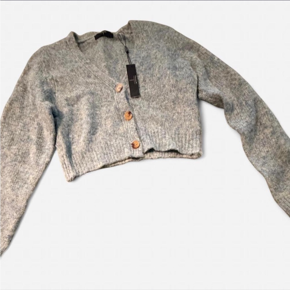 Tahari Light Blue Green Women's Cropped Cardigan, BNWT, Size Small